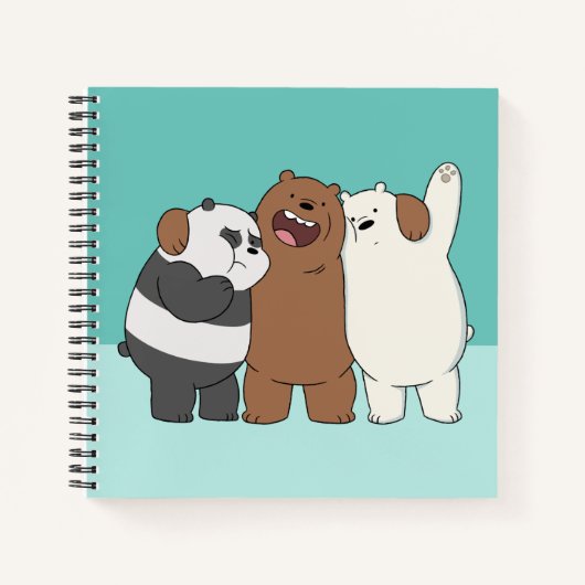 We Bare Bears Group Hug Notizblock (Vorderseite)