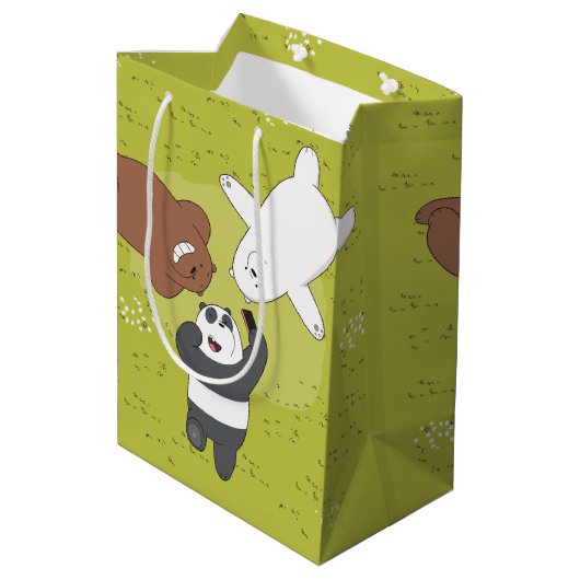 We Bare Bears - #SquadGoals Mittlere Geschenktüte (Rückseite Schrägansicht)