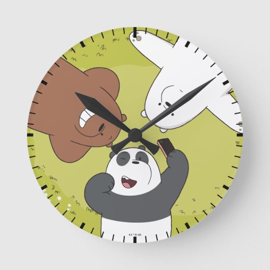 We Bare Bears - #SquadGoals Runde Wanduhr (Vorderseite)