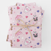 We Bare Bears - Valentine Hearts Pattern Geschenkpapier Set (Beispiel)