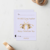 "We BEE long together" Classroom Valentine Card Mitteilungskarte (Vorderseite/Rückseite Beispiel)
