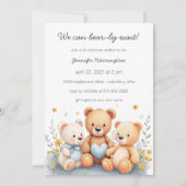 We Can Bear-ly Wait Baby Shower Invitation Einladung (Vorderseite)
