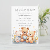We Can Bear-ly Wait Baby Shower Invitation Einladung (Stehend Vorderseite)