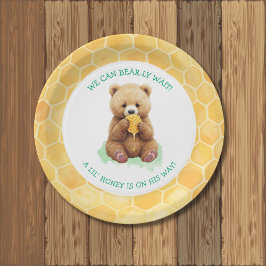 We Can Bear-ly Wait! Bear and Honey Baby Shower Pappteller