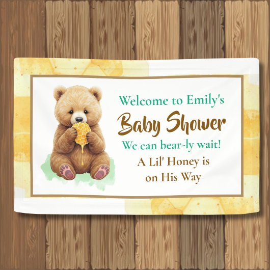 We Can Bear-ly Wait! Boy's Baby Shower Banner