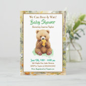We Can Bear-ly Wait! Boy's Baby Shower Einladung (Stehend Vorderseite)