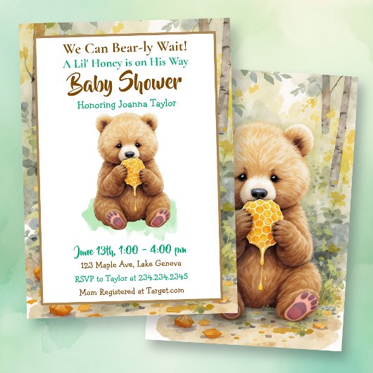 We Can Bear-ly Wait! Boy's Baby Shower Einladung