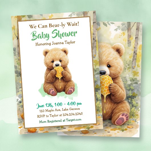 We Can Bear-ly Wait! Boy's Baby Shower Einladung