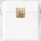 We Can Bear-ly Wait! Boy's Baby Shower Quadratischer Aufkleber (Tasche)