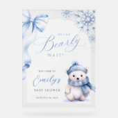 We Can Bearly Wait Acrylic Welcome Sign Acrylschild (Vorderseite)