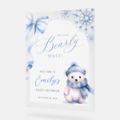 We Can Bearly Wait Acrylic Welcome Sign Acrylschild (Winkel)