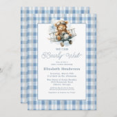 We Can Bearly Wait Airplane Baby Shower Einladung (Vorne/Hinten)