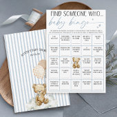 We Can Bearly Wait Baby Boy Shower Bingo Game Card Einladung
