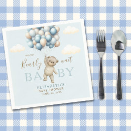 We Can Bearly Wait Baby, Cute Bear Baby Shower  Serviette