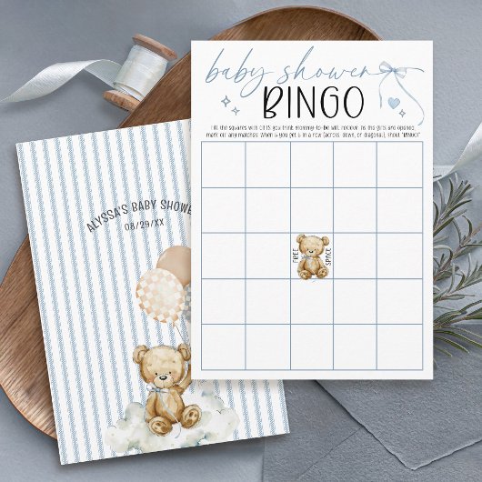 We Can Bearly Wait Baby Shower Bingo Game Card Einladung