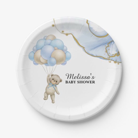 We can bearly wait baby shower dessert pappteller (Vorderseite)
