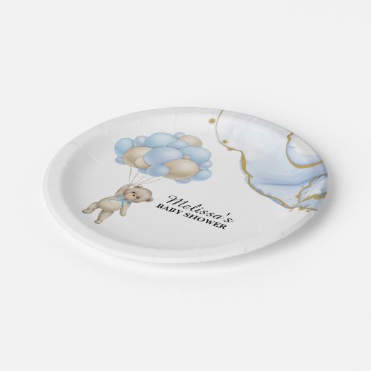 We can bearly wait baby shower dessert pappteller (Schrägansicht)