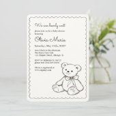 "We Can Bearly Wait" Baby Shower Gender Neutral Einladung (Stehend Vorderseite)