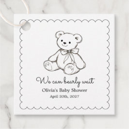 "We Can Bearly Wait" Baby Shower Gender Neutral Geschenkanhänger