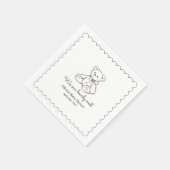 "We Can Bearly Wait" Baby Shower Gender Neutral Serviette (Ecke)