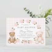 We can bearly wait baby shower invitation einladung (Stehend Vorderseite)