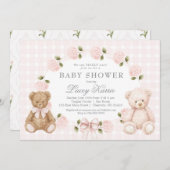 We can bearly wait baby shower invitation einladung (Vorne/Hinten)
