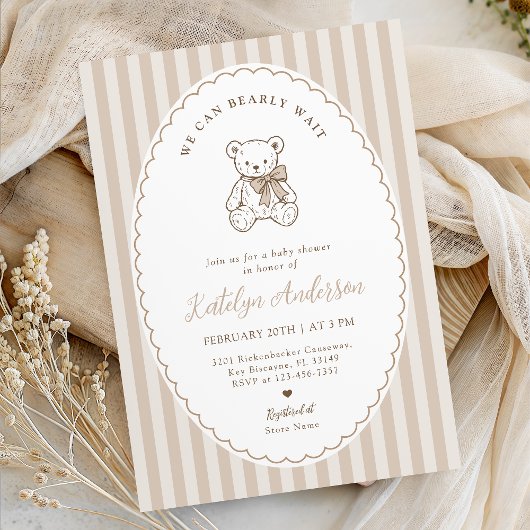 We Can Bearly Wait Baby Shower Invitation Einladung