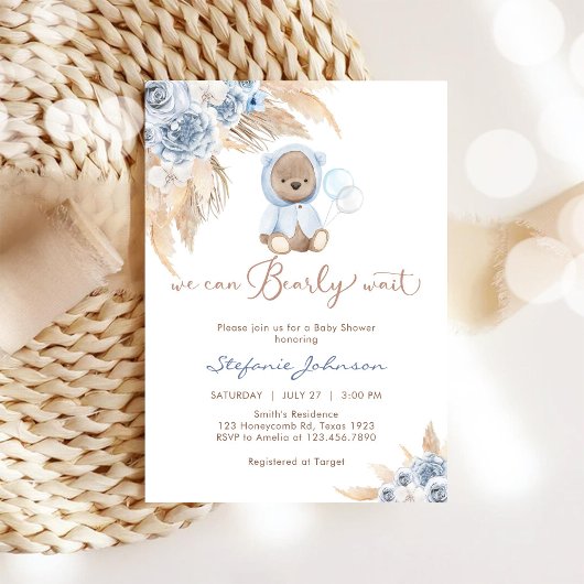 We Can Bearly Wait Baby Shower Invitation Einladung