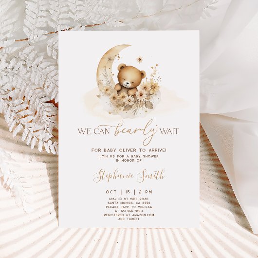 We can bearly wait Baby Shower Invitation Einladung