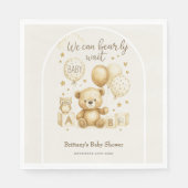 We Can Bearly Wait Baby Shower Invitation Serviette (Vorderseite)