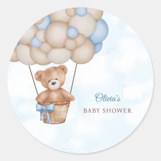 We Can Bearly Wait Baby Shower Runder Aufkleber (Vorderseite)