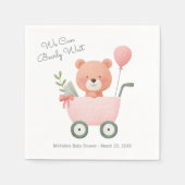 "We Can Bearly Wait" Baby Shower Serviette (Vorderseite)