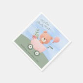 "We Can Bearly Wait" Baby Shower Serviette (Ecke)