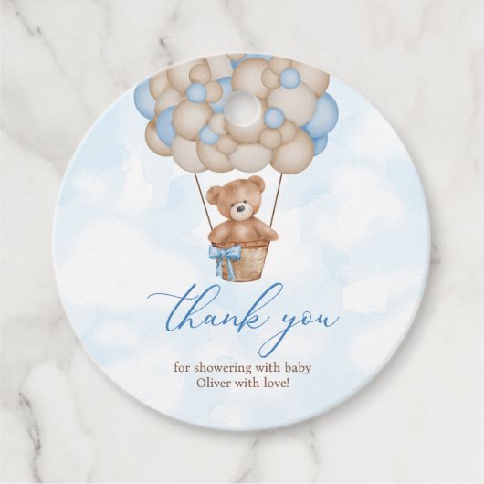 We Can Bearly Wait Baby Shower Thank You Geschenkanhänger (Vorderseite)