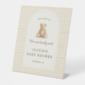 We Can Bearly Wait Baby Shower Welcome Sign Sockelschild (Vorderseite)