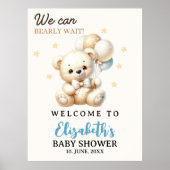 We can bearly wait!, Baby Shower with Bear theme Poster (Vorne)