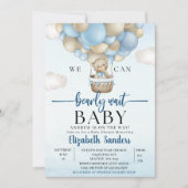 We can Bearly wait - Bear Baby Shower Boy Einladung (Vorderseite)