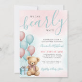 We Can Bearly Wait Bear Baby Shower Einladung (Vorderseite)