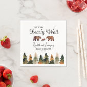 We Can Bearly Wait Bear Fall Baby Shower Serviette (Beispiel)
