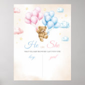 We Can Bearly Wait Bear Gender Reveal Sign Poster (Vorne)