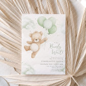 We can Bearly Wait! Bear Sage Balloon Baby Shower Einladung