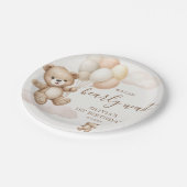 We Can Bearly Wait Birthday Pappteller (Schrägansicht)