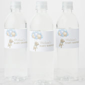 We can bearly wait blue balloon water bottle label wasserflaschenetikett