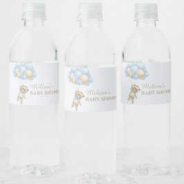We can bearly wait blue balloon water bottle label wasserflaschenetikett