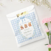 We Can Bearly Wait Blue Gingham Baby Shower Geschenktütchen (Versiegelt)