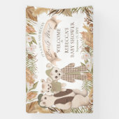 We Can Bearly Wait Boho Bear Family Baby Shower Banner (Vertikal)