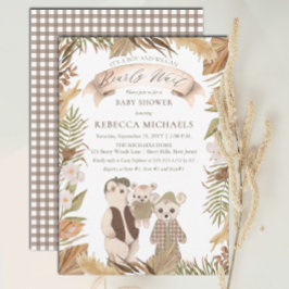 We Can Bearly Wait Boho Bear Family Baby Shower Einladung