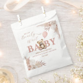 We Can Bearly Wait Boho Pink Teddy Bear Geschenktütchen (Ausgeschnitten)