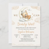 We Can Bearly Wait Boho Teddy Bear Baby Shower  Einladung (Vorderseite)