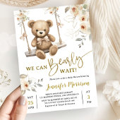 We Can Bearly Wait Boho Teddy Bear Baby Shower Einladung